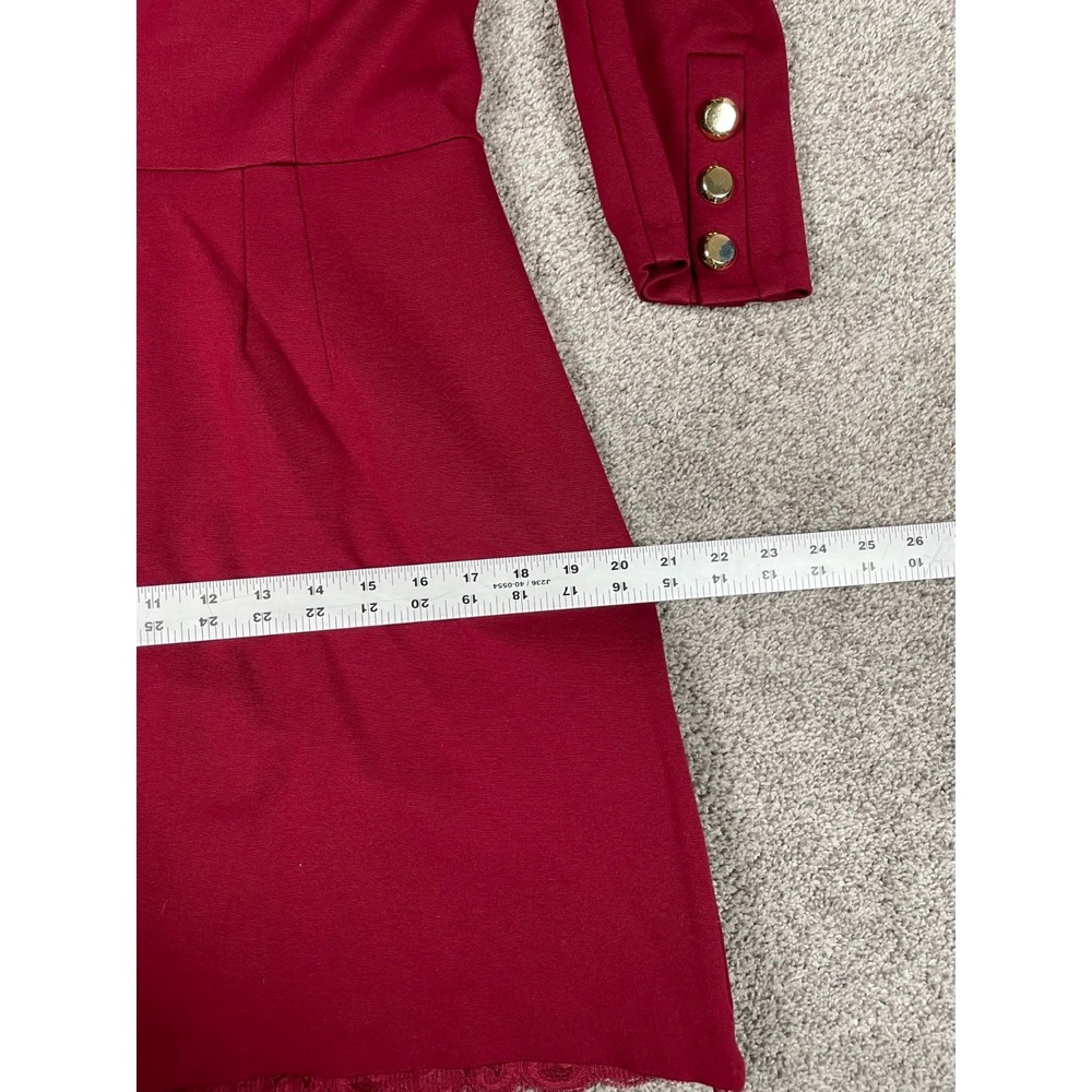 Trina Turk Dress Womens XS Red Gold Button Fit Flare Party Event Business Office - Picture 12 of 14